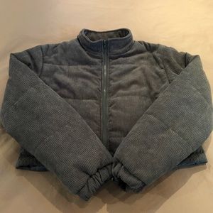Cropped Corduroy Puffer Jacket